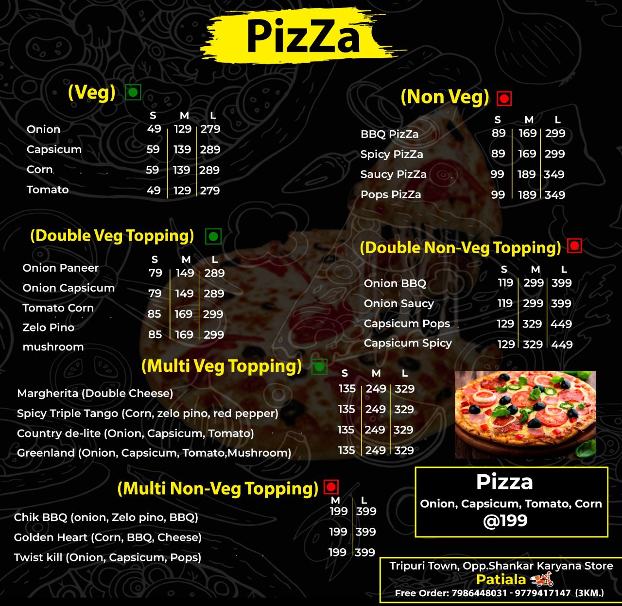 Tag Pizza Menu Design