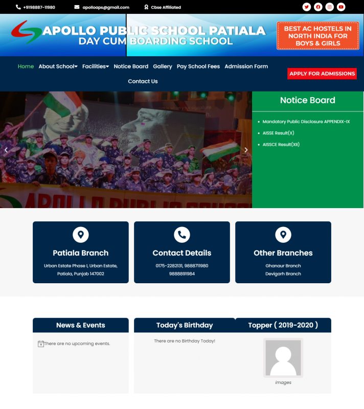 Apollo Public School Website