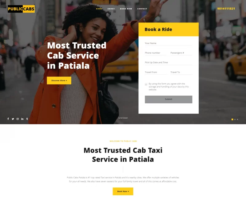 Public Cabs Taxi Booking Website